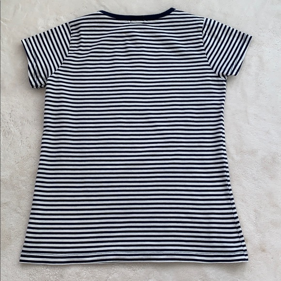 Crewcuts White Navy Striped Anchor Top 10 EUC Gold Sequins - Picture 7 of 8